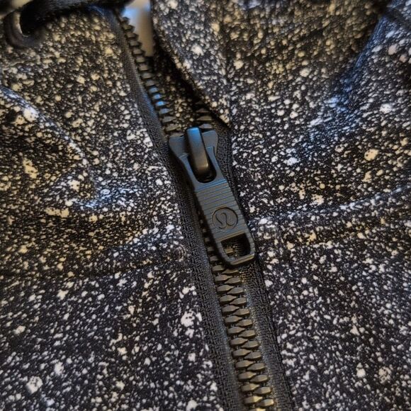 Lululemon Hooded Define Jacket Luminescence Splatter White Black Size 10 - Picture 6 of 10